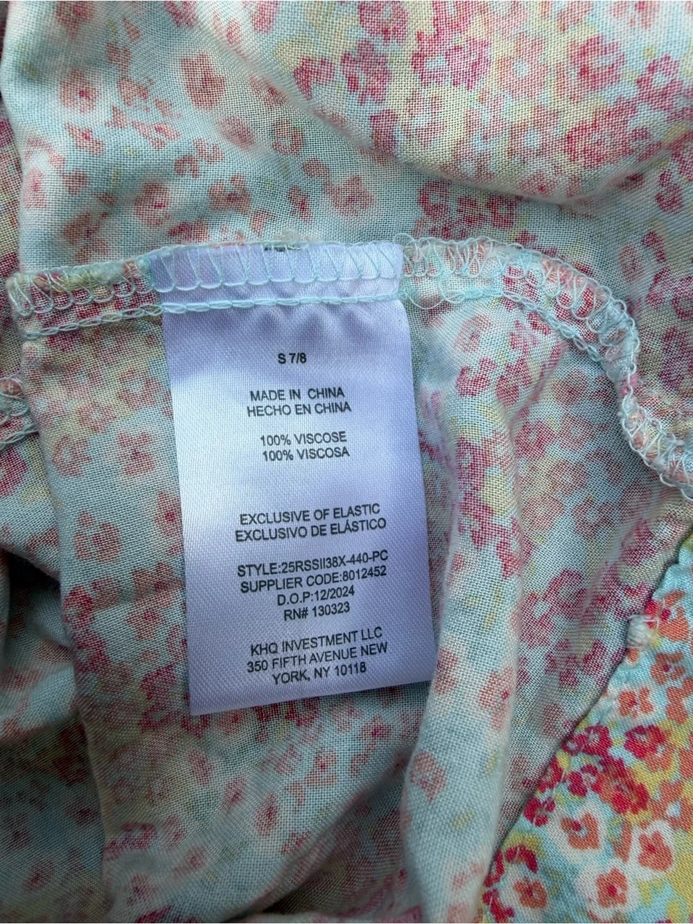 Roxy Girls Floral Flutter-Sleeve Dress in Pink, Yellow & Cream Size 7/8